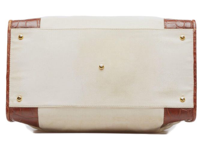 Bolso de mano Loewe Amazona de cuero con estampado de cocodrilo Castaño Beige - vista 5