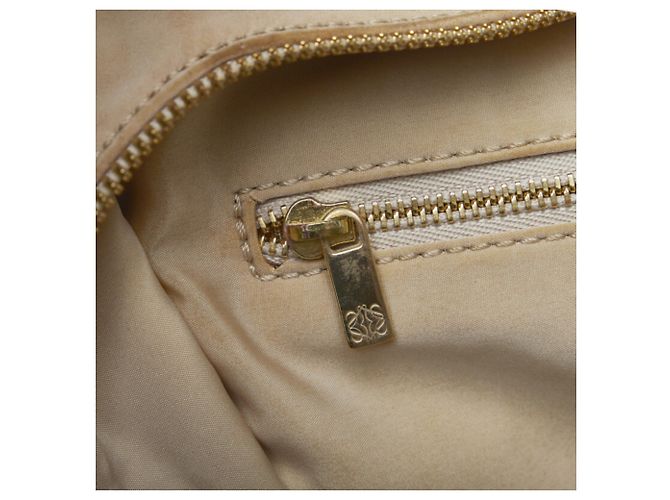 Bolso de mano Loewe Amazona de cuero con estampado de cocodrilo Castaño Beige - vista 9