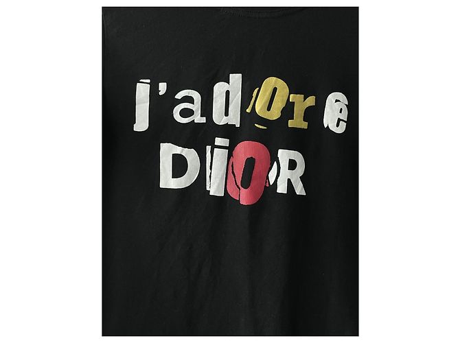 Blusa J'adore a maniche lunghe Christian Dior Nera Cotone Nero - vista 3