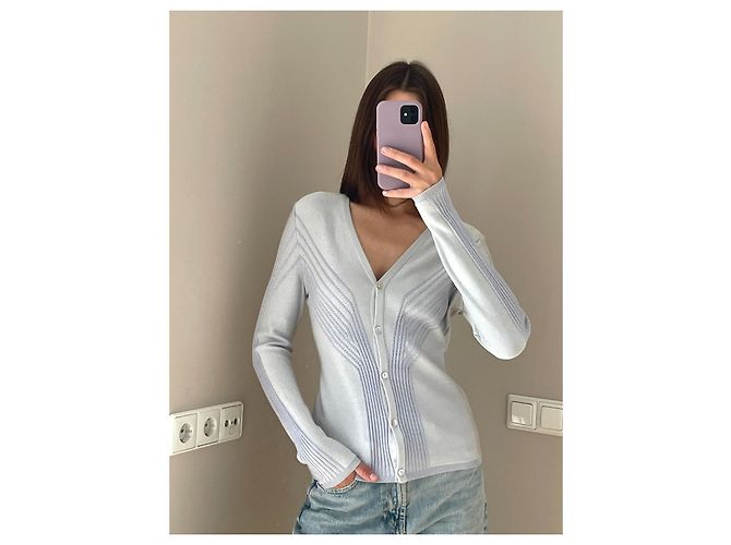 Thierry Mugler Cardigan Blu Pastello - vista 2
