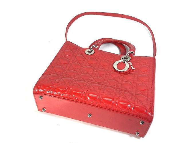 Borsa a mano Dior Cannage Lady di Christian Dior Rosso - vista 12