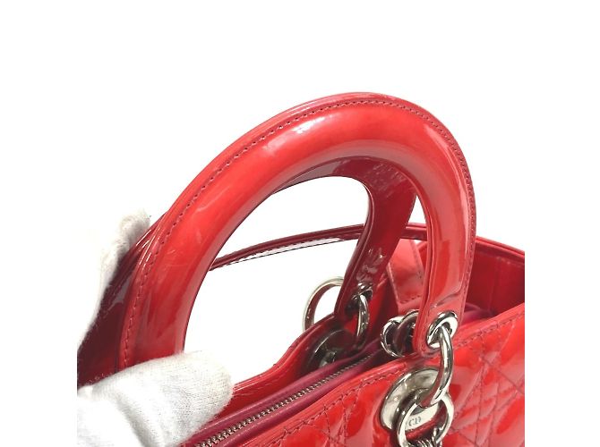 Borsa a mano Dior Cannage Lady di Christian Dior Rosso - vista 5