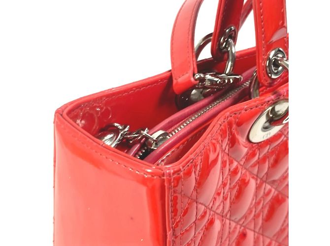 Borsa a mano Dior Cannage Lady di Christian Dior Rosso - vista 7