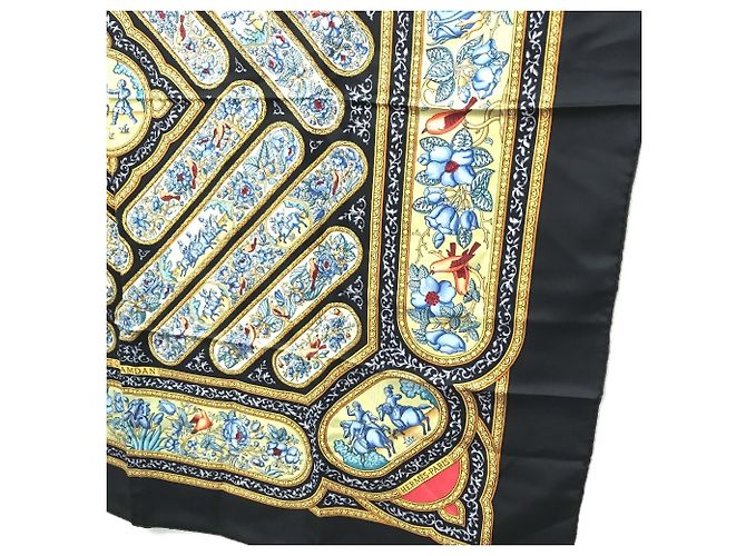 Hermès Bufanda de seda Cuadrada 90 Hermes Qalamdan Negro - vista 2