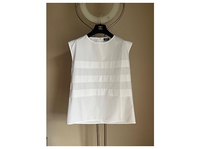 Blusa de algodón Chanel – Elegancia discreta y atemporal Blanco - vista 2