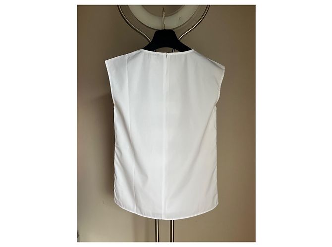 Blusa de algodón Chanel – Elegancia discreta y atemporal Blanco - vista 6