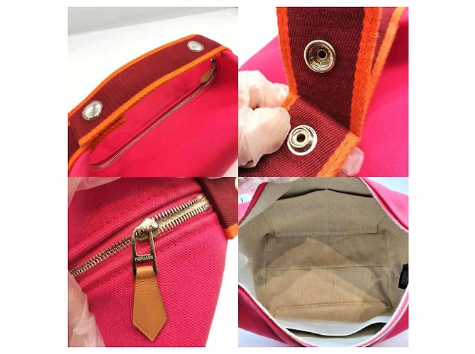 Hermès Mini borsa in tela nera GM Hibiscus Pink di Hermes Brid Rosa - vista 5