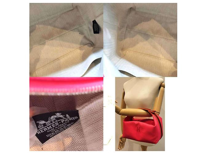Hermès Mini borsa in tela nera GM Hibiscus Pink di Hermes Brid Rosa - vista 6