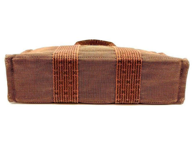 Hermès Braune Canvas-Handtasche Hermes Air Line Tote PM - Ansicht 3