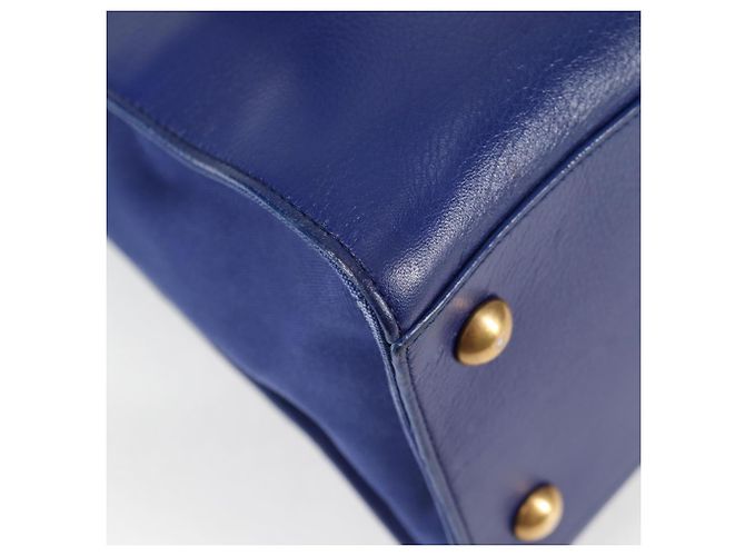 SAINT LAURENT Borsa a Spalla Pelle 2way Blu Oro 313456 Auth 127908V D'oro - Ansicht 10
