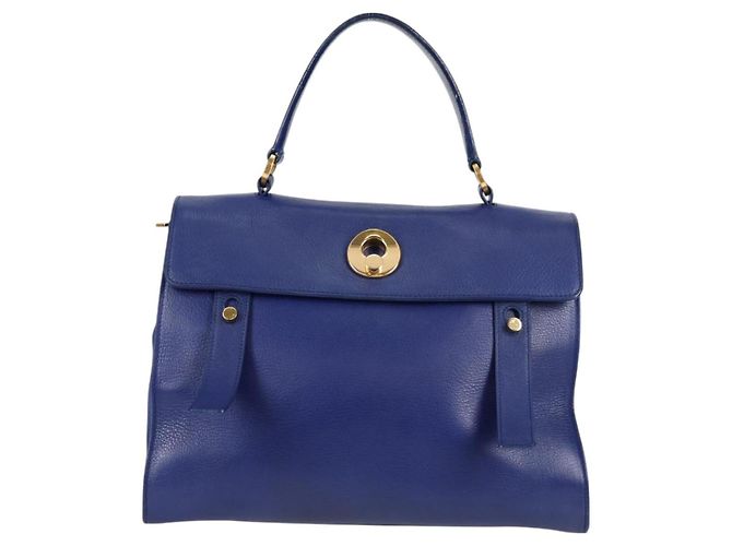 SAINT LAURENT Borsa a Spalla Pelle 2way Blu Oro 313456 Auth 127908V D'oro - Ansicht 2