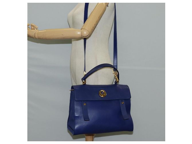 SAINT LAURENT Borsa a Spalla Pelle 2way Blu Oro 313456 Auth 127908V D'oro - Ansicht 23