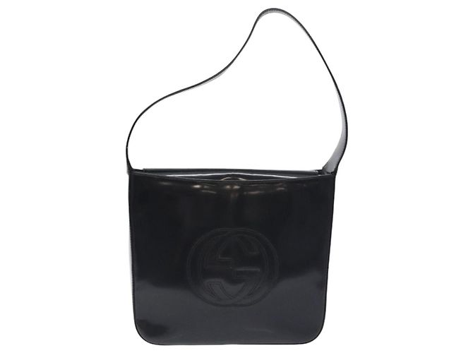 Borsa a Spalla GUCCI Pelle Verniciata Nera 000 1013 0506 Auth BA3619 Nero - vista 2