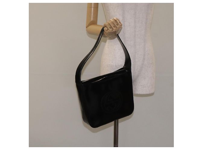 Borsa a Spalla GUCCI Pelle Verniciata Nera 000 1013 0506 Auth BA3619 Nero - vista 20