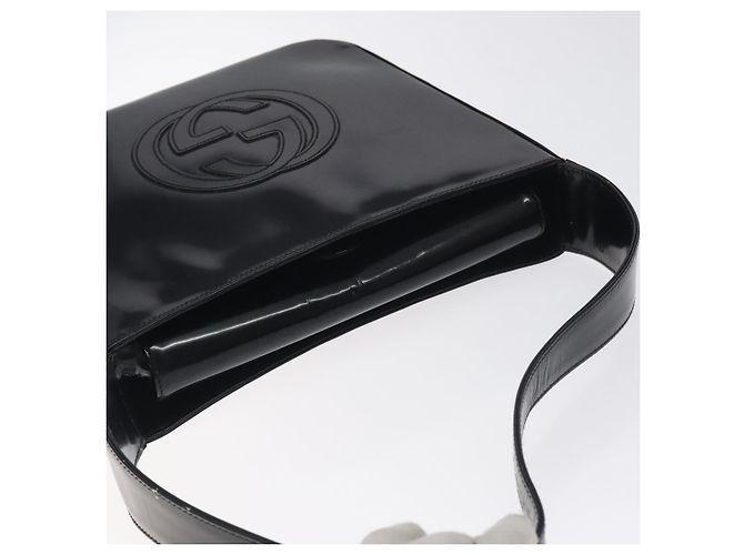 Borsa a Spalla GUCCI Pelle Verniciata Nera 000 1013 0506 Auth BA3619 Nero - vista 6