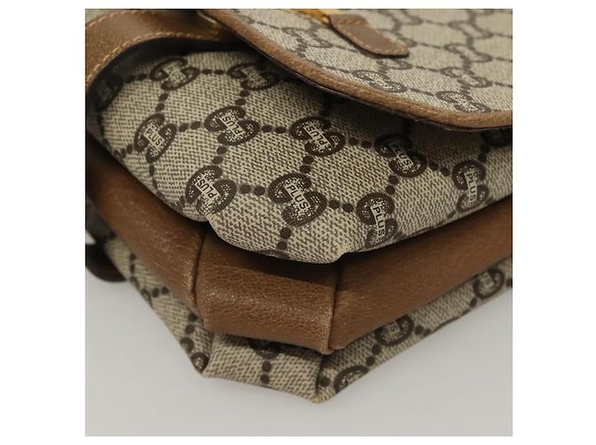 Borsa a spalla GUCCI GG Plus Supreme PVC Beige Oro Auth BA3539 D'oro - vista 11