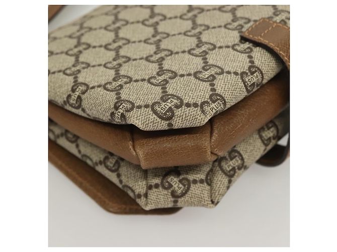 Borsa a spalla GUCCI GG Plus Supreme PVC Beige Oro Auth BA3539 D'oro - vista 12