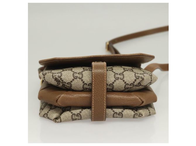 Borsa a spalla GUCCI GG Plus Supreme PVC Beige Oro Auth BA3539 D'oro - vista 9