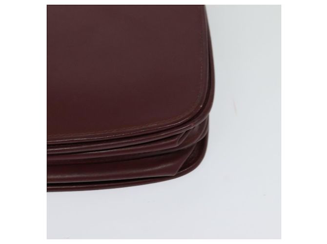 CARTIER Borsa a Spalla Must Line Pelle Bordeaux Oro Auth BA3243 D'oro Bordò - vista 11
