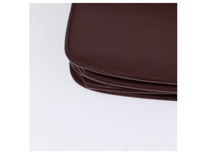 CARTIER Borsa a Spalla Must Line Pelle Bordeaux Oro Auth BA3243 D'oro Bordò - vista 12