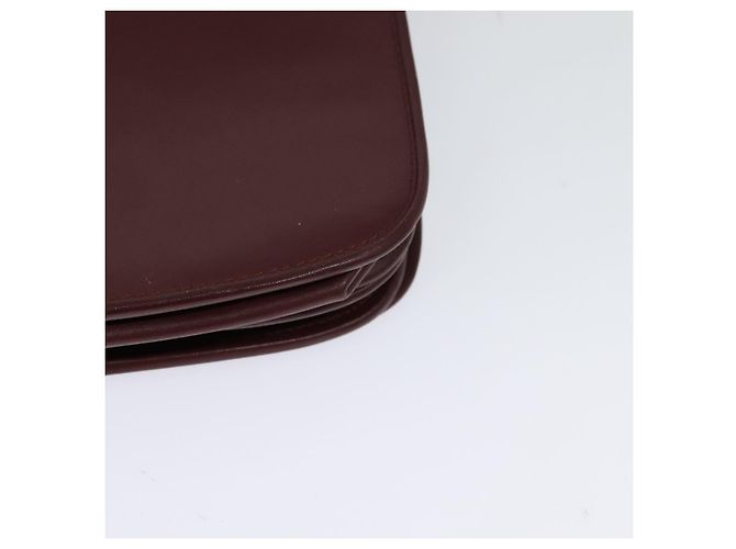 CARTIER Borsa a Spalla Must Line Pelle Bordeaux Oro Auth BA3243 D'oro Bordò - vista 13