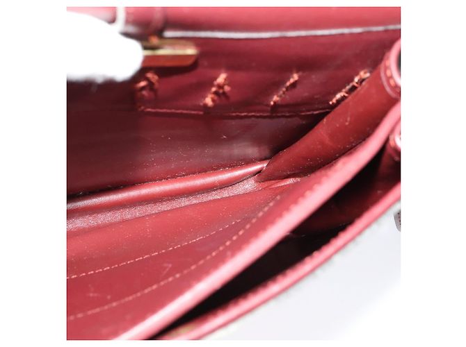 CARTIER Borsa a Spalla Must Line Pelle Bordeaux Oro Auth BA3243 D'oro Bordò - vista 17