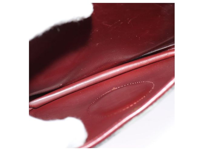 CARTIER Borsa a Spalla Must Line Pelle Bordeaux Oro Auth BA3243 D'oro Bordò - vista 20