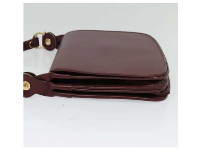 CARTIER Borsa a Spalla Must Line Pelle Bordeaux Oro Auth BA3243 D'oro Bordò - vista 4