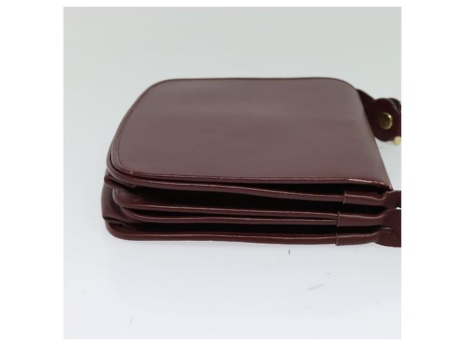 CARTIER Borsa a Spalla Must Line Pelle Bordeaux Oro Auth BA3243 D'oro Bordò - vista 5