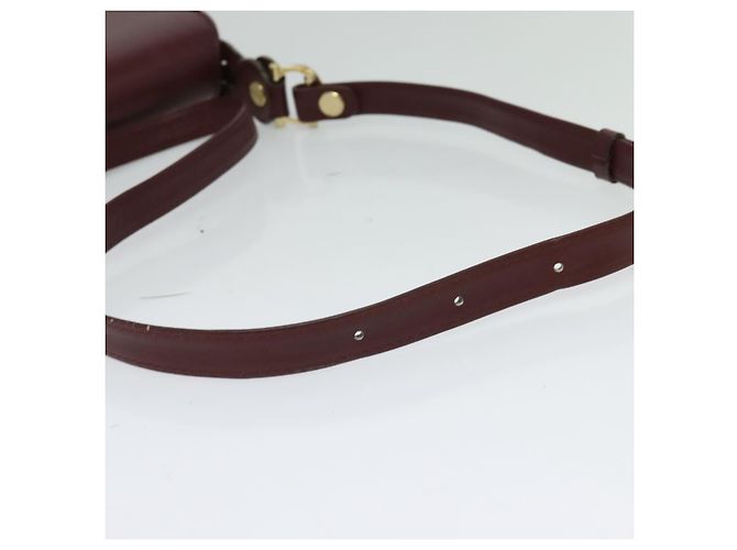 CARTIER Borsa a Spalla Must Line Pelle Bordeaux Oro Auth BA3243 D'oro Bordò - vista 7