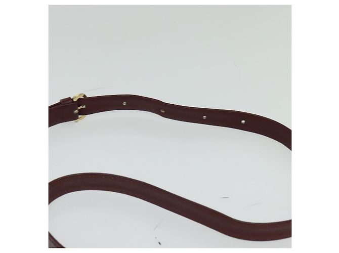 CARTIER Borsa a Spalla Must Line Pelle Bordeaux Oro Auth BA3243 D'oro Bordò - vista 8
