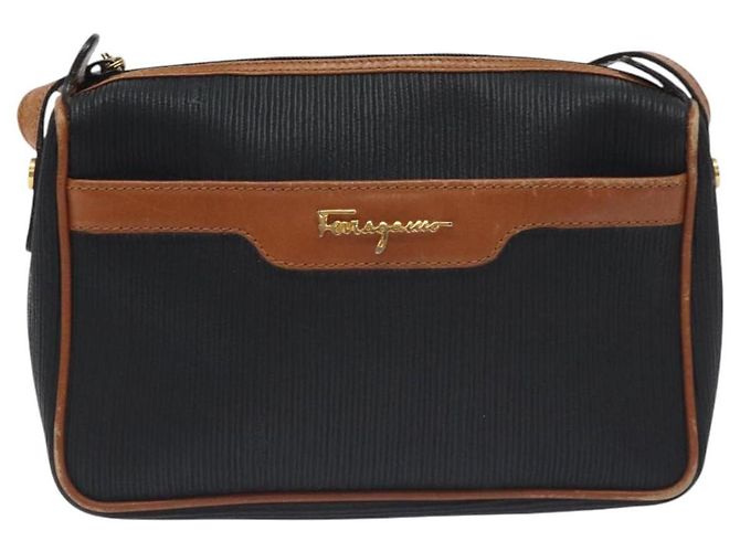 Borsa a spalla Salvatore Ferragamo in pelle PVC nera e oro Auth bs27289 Nero D'oro - vista 2