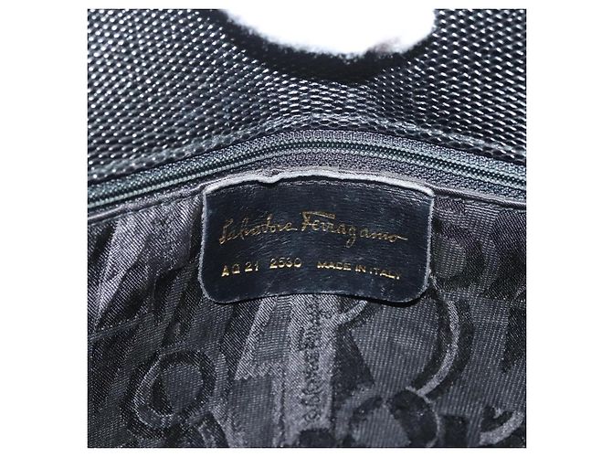 Borsa Tote Vala in pelle nera e oro Salvatore Ferragamo Auth 131008 Nero D'oro - vista 15