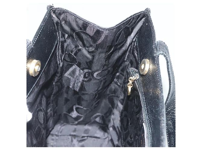 Borsa Tote Vala in pelle nera e oro Salvatore Ferragamo Auth 131008 Nero D'oro - vista 18