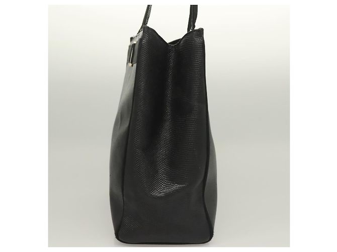 Borsa Tote Vala in pelle nera e oro Salvatore Ferragamo Auth 131008 Nero D'oro - vista 4