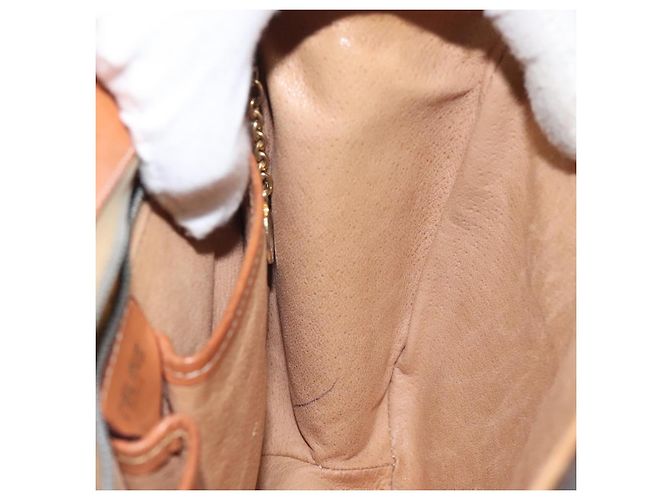 Céline Borsa a mano in tela Macadam CELINE in pelle PVC marrone oro Auth 130918 D'oro - vista 20