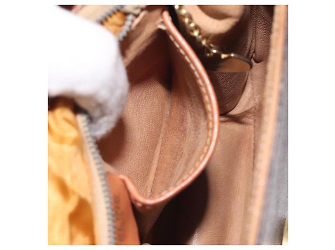 Céline Borsa a mano in tela Macadam CELINE in pelle PVC marrone oro Auth 130918 D'oro - vista 22