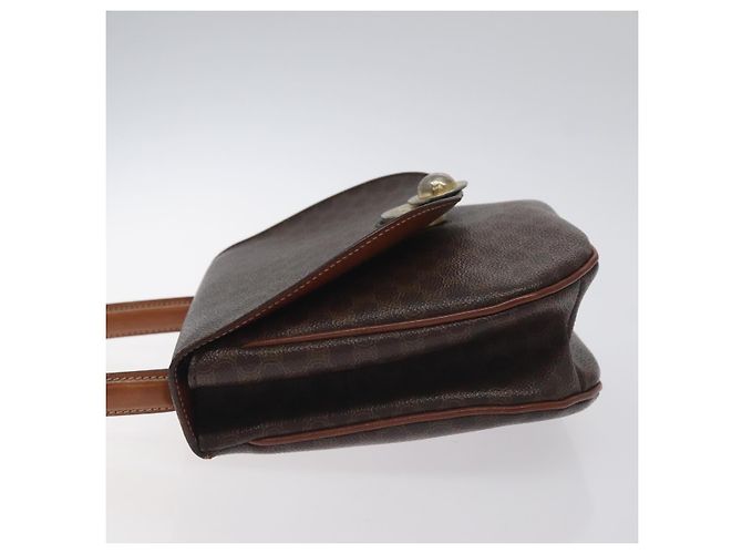 Céline Borsa a mano in tela Macadam CELINE in pelle PVC marrone oro Auth 130918 D'oro - vista 4