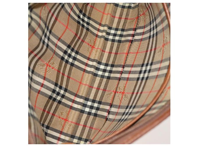 Borsa a spalla Burberry Nova Check in nylon e pelle 3 set nero marrone Auth bs27232 - vista 23
