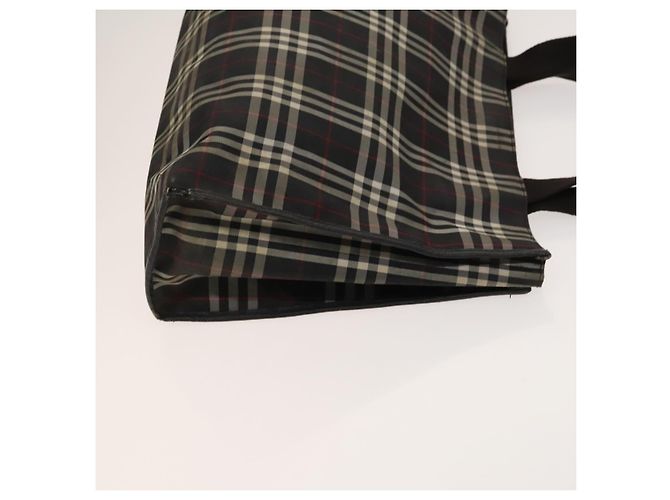 Borsa a spalla Burberry Nova Check in nylon e pelle 3 set nero marrone Auth bs27232 - vista 4
