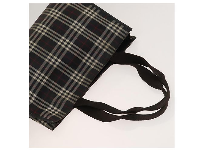 Borsa a spalla Burberry Nova Check in nylon e pelle 3 set nero marrone Auth bs27232 - vista 5