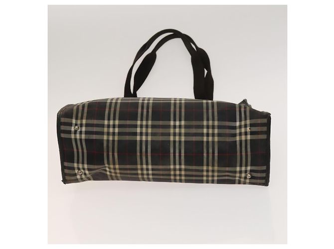 Borsa a spalla Burberry Nova Check in nylon e pelle 3 set nero marrone Auth bs27232 - vista 7