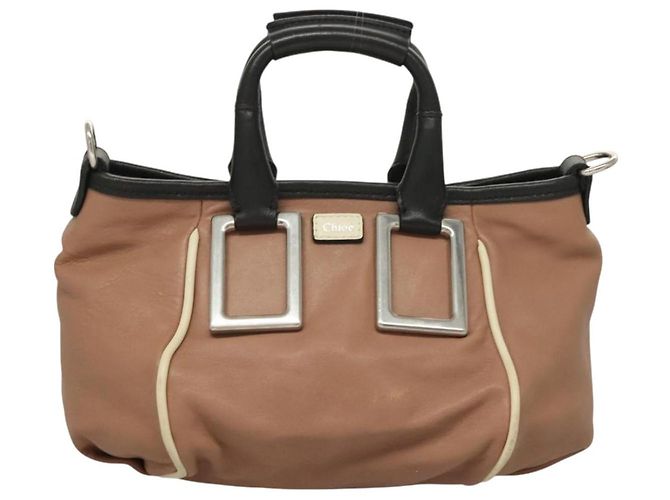 Chloé Etel Borsa a Mano in Pelle 2 in 1 Rosa Argento Auth BA3474 - vista 2