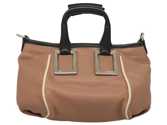 Chloé Etel Borsa a Mano in Pelle 2 in 1 Rosa Argento Auth BA3474 - vista 3