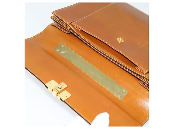 Borsa a mano BALLY in pelle 2 vie marrone oro Auth BA3625 D'oro - vista 10