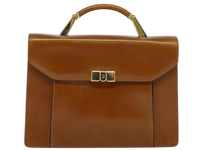 Borsa a mano BALLY in pelle 2 vie marrone oro Auth BA3625 D'oro - vista 13