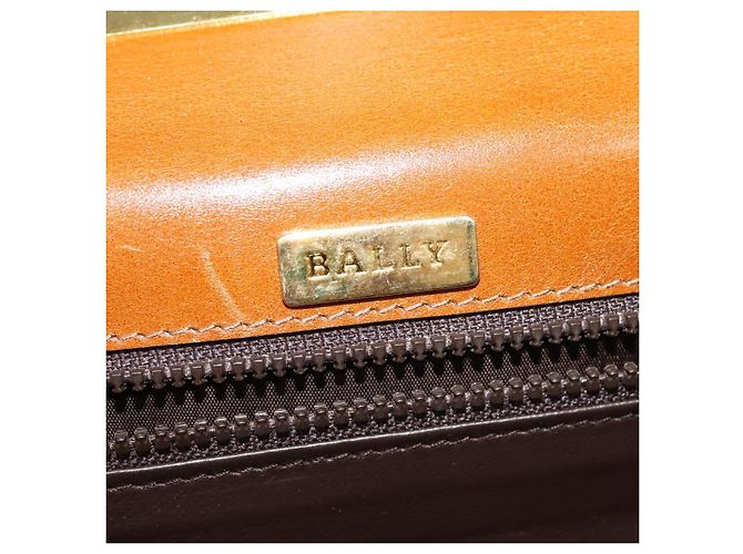 Borsa a mano BALLY in pelle 2 vie marrone oro Auth BA3625 D'oro - vista 18