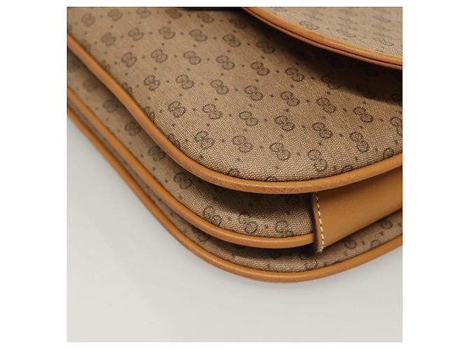 Gucci Borsa a spalla Micro GG Supreme PVC Beige Oro Auth ki5787 D'oro - vista 11
