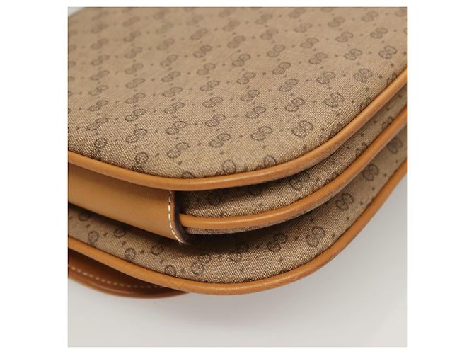 Gucci Borsa a spalla Micro GG Supreme PVC Beige Oro Auth ki5787 D'oro - vista 12