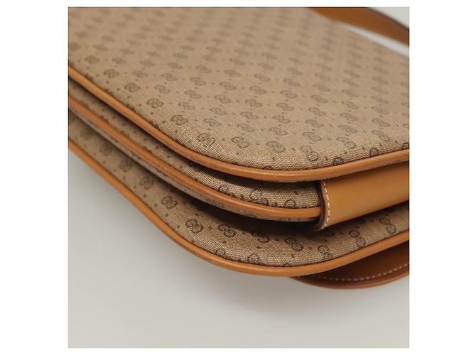 Gucci Borsa a spalla Micro GG Supreme PVC Beige Oro Auth ki5787 D'oro - vista 13